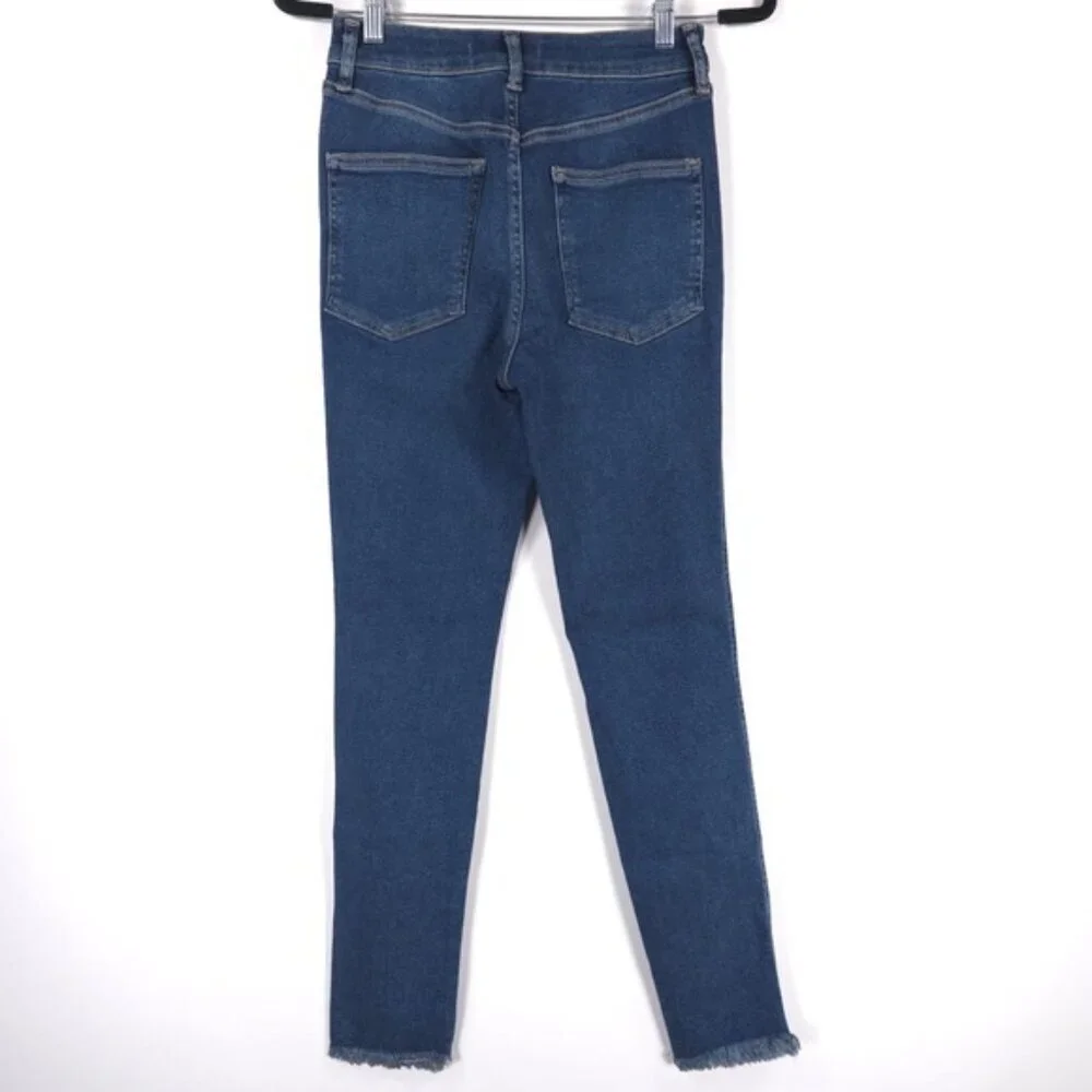 NWT FREE PEOPLE High Waist‎ Crop Raw Hem Denim Jegging Deep Indigo Size 28 & 29